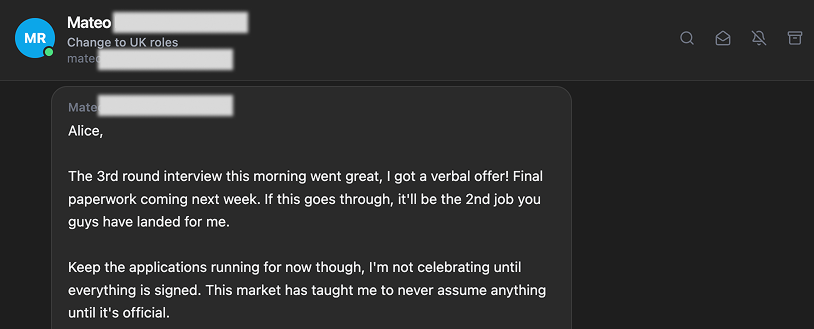 Client feedback 1